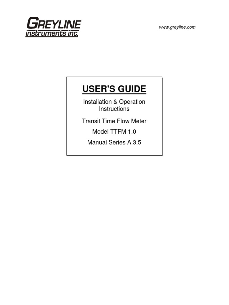 TTFM 1.0 Flow Meter Guide | PDF | Flow Measurement | Pipe (Fluid ...