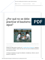 ¿Por Qué No Se Debe Practicar El Bautismo Con Agua - Doctrina de Cristo