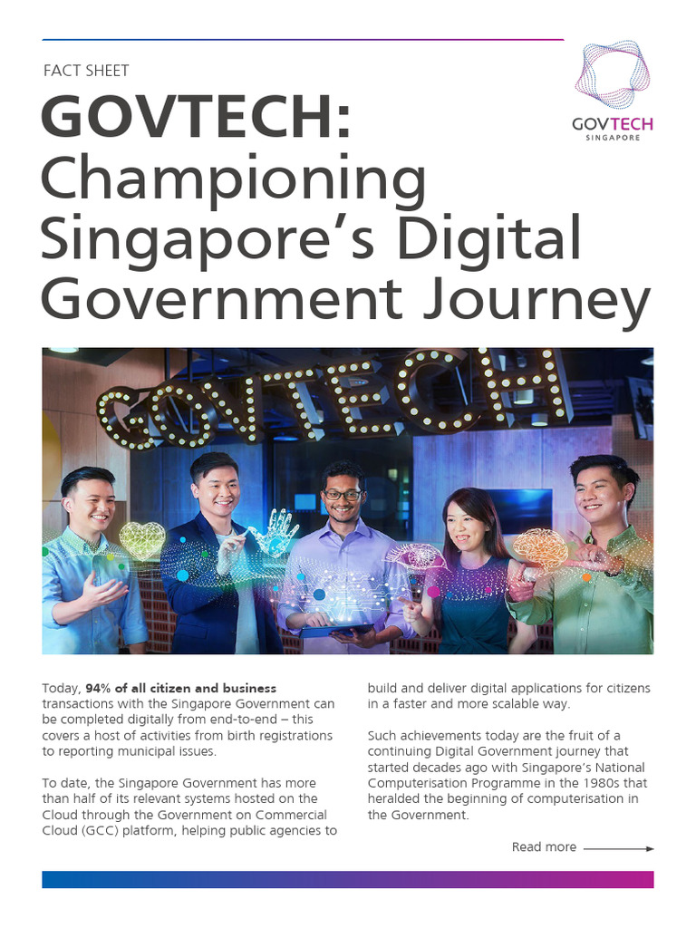 Govtech Singapore Digital Government Journey Factsheet | PDF | Internet ...
