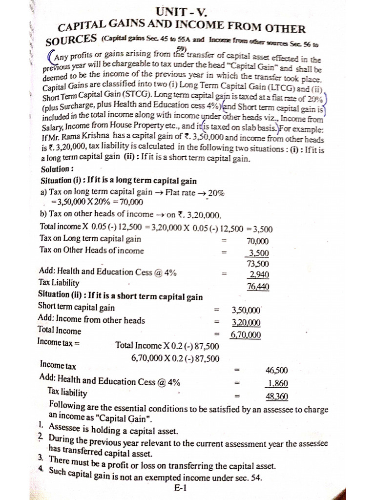 Capital Gain Notes | PDF
