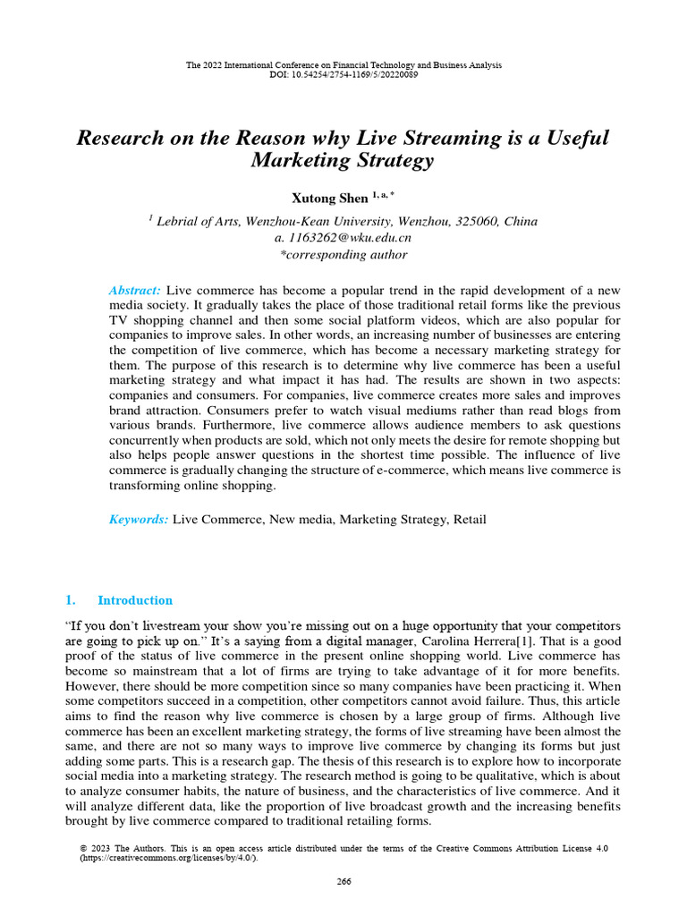 Benefits of Live Streaming in Marketing | PDF | Retail | E Commerce