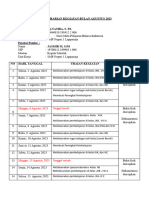 Jurnal Harian Kegiatan Agustus