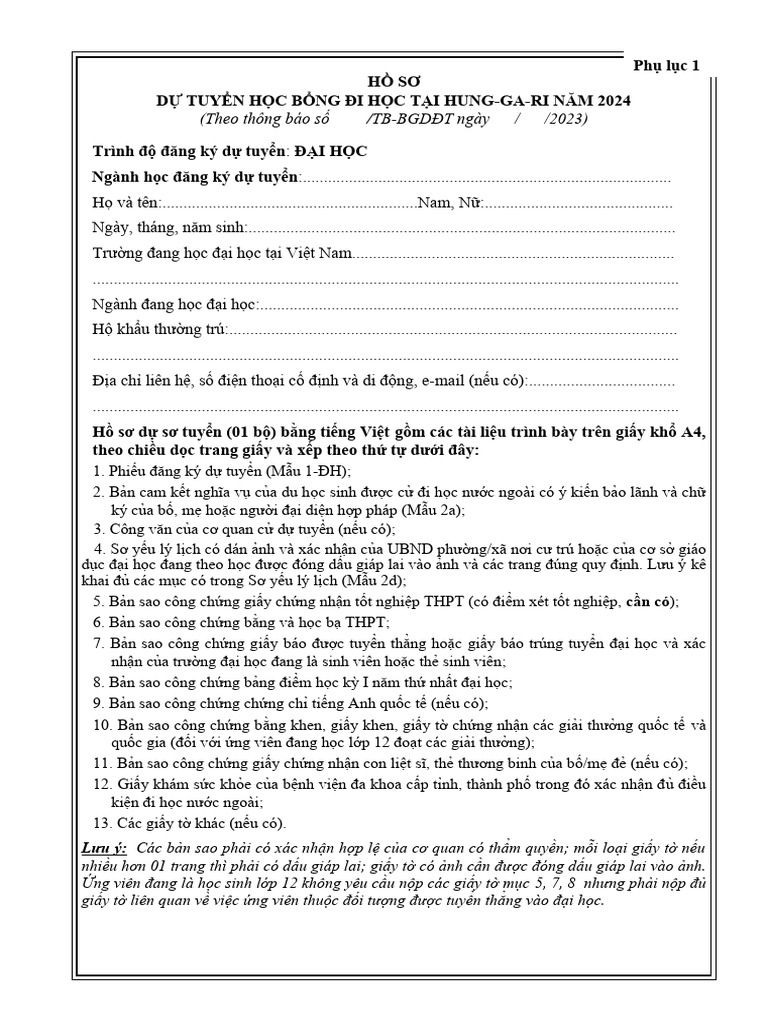 Phu Luc 1 | PDF