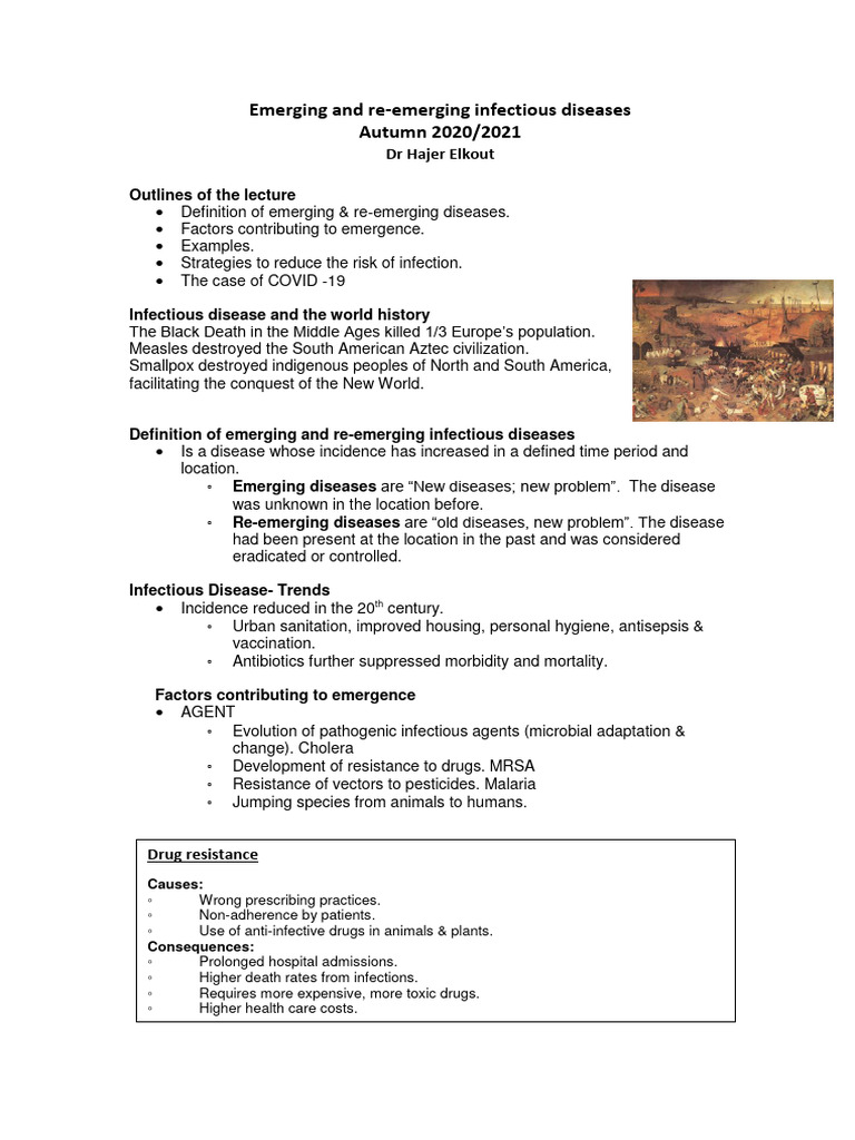 Emerging Infectious Diseases Overview | PDF | Infection | Antimicrobial ...