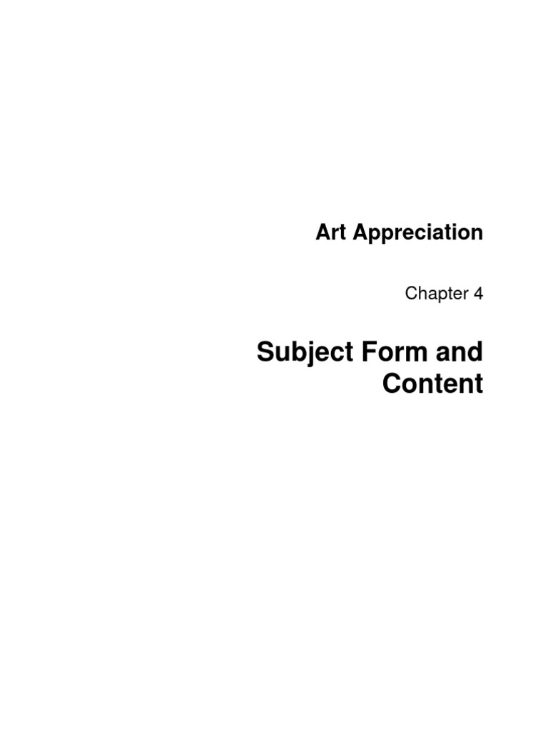 Subject, Form, and Content in Art | PDF | Paintings | Abstract Art