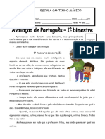 Avaliação de Português - 1º Bimestre 4° Ano