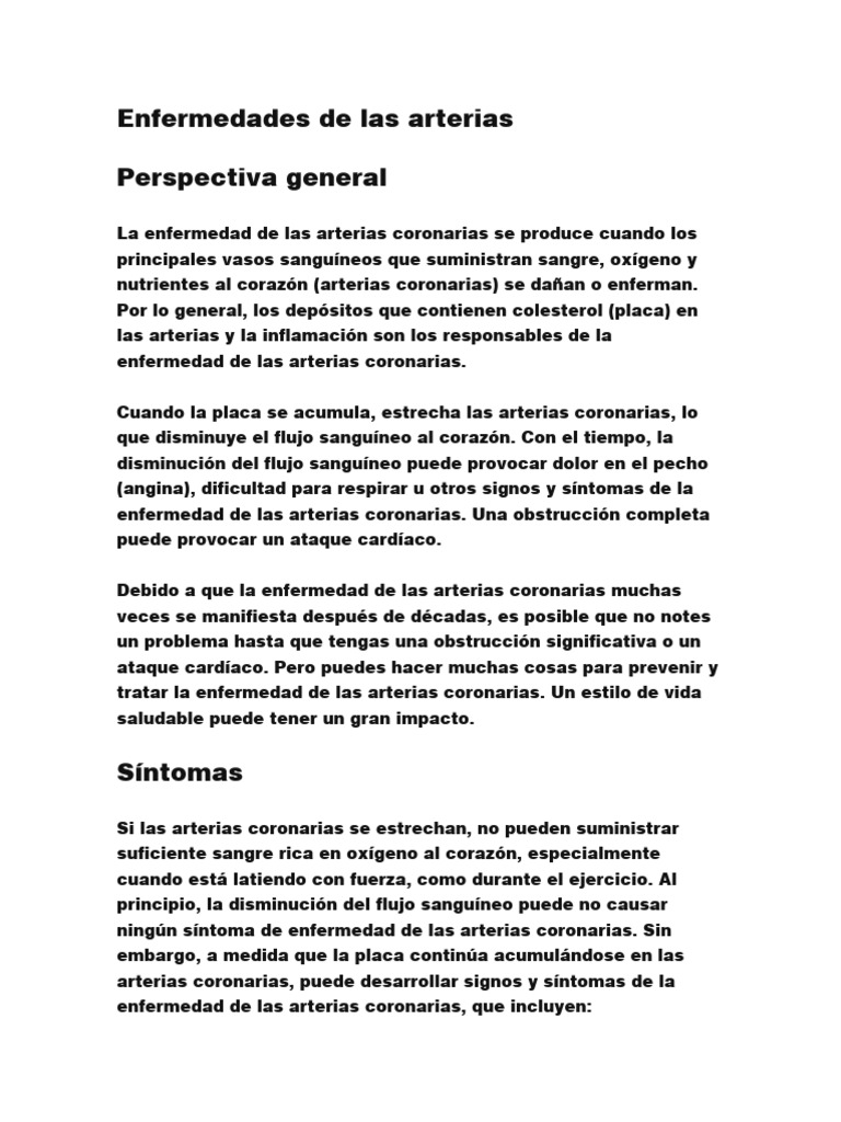 Enfermedades de las arterias coronarias | PDF | Infarto de miocardio ...