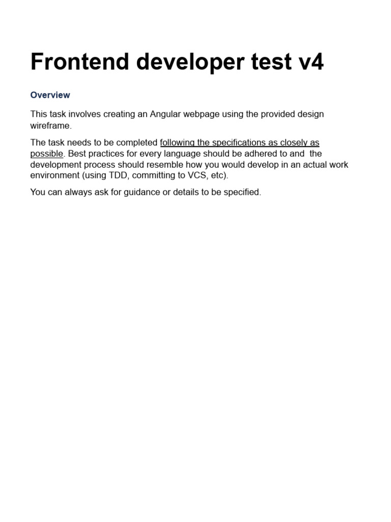 Frontenddevelopertestv 4 | PDF