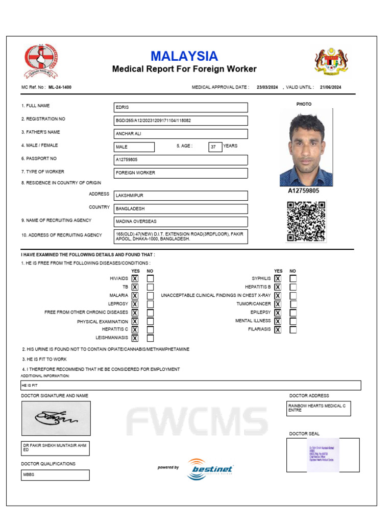 malaysia-medical-report-for-foreign-worker-pdf-clinical-medicine