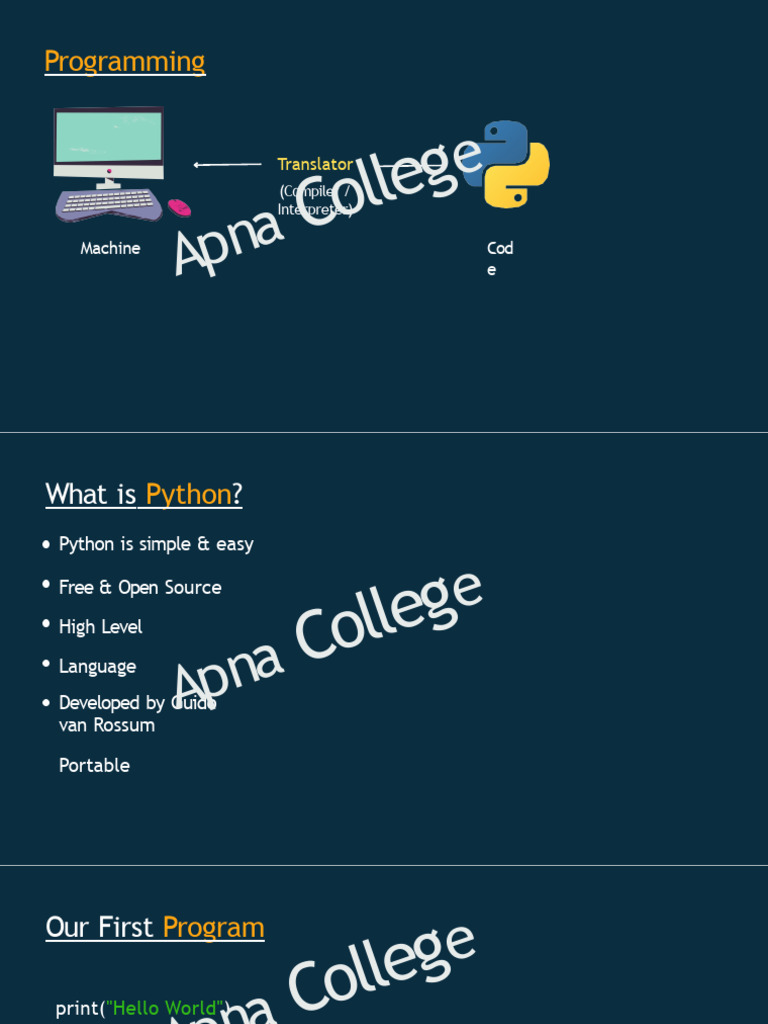 Apna College Python Lecture 2 Apna College Python Lecture 2