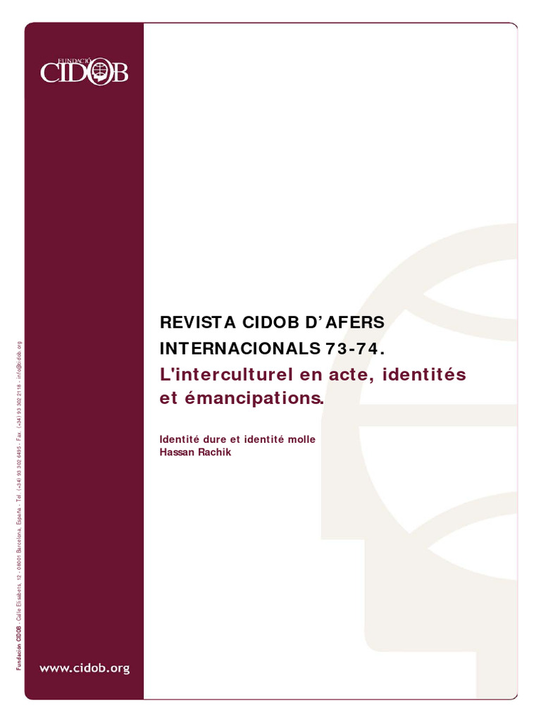 Identités collectives : dureté et légèreté | PDF | Identité (Science ...