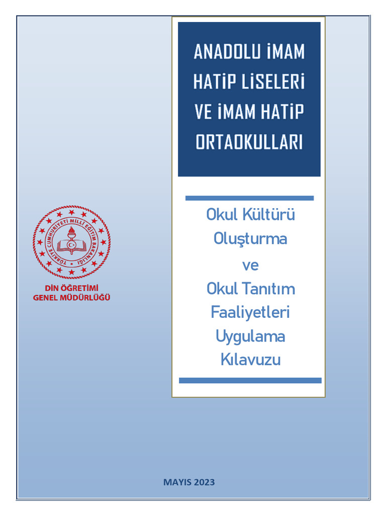 Imam Hatip Okullari Okul Kulturu Olusturma Ve Okul Tanitim Faliyetleri ...