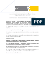 Gabarito de Prova - Tecnico em Enfermagem Centro Cirúrgico