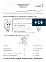 Unit 1 Exam - 4th Grade