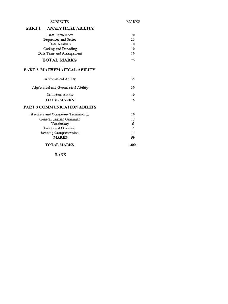 Exam Structure: Analytical & Math Skills | PDF | Mathematical Analysis ...
