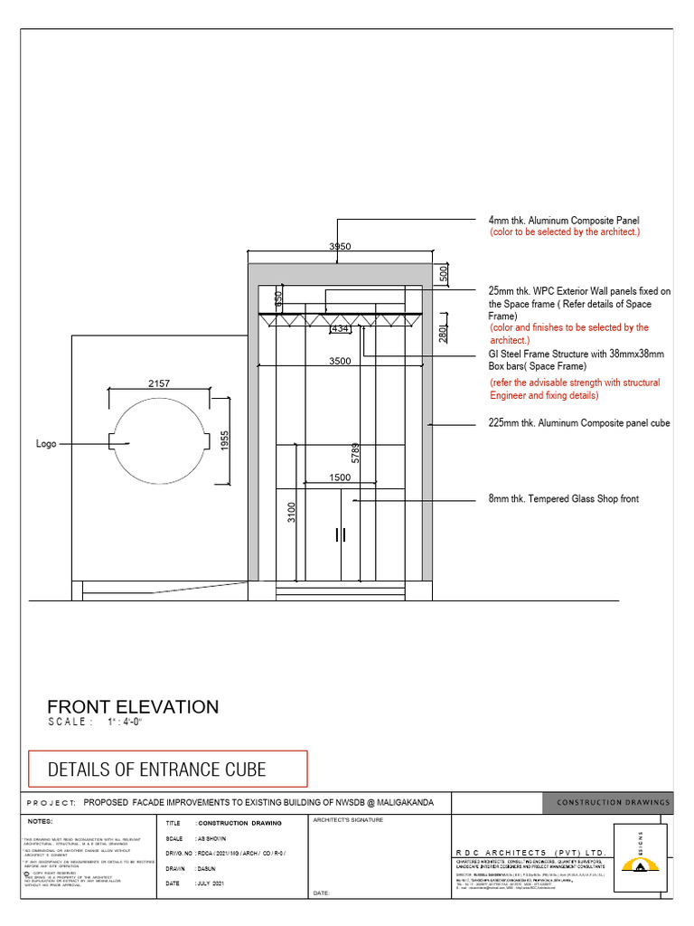 NWSDB Maligakanda Facade Plans | PDF | Architect