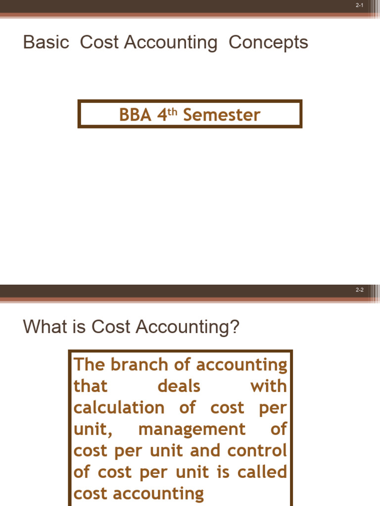 Basic Concepts of Cost Accounting | PDF | Cost Accounting | Cost