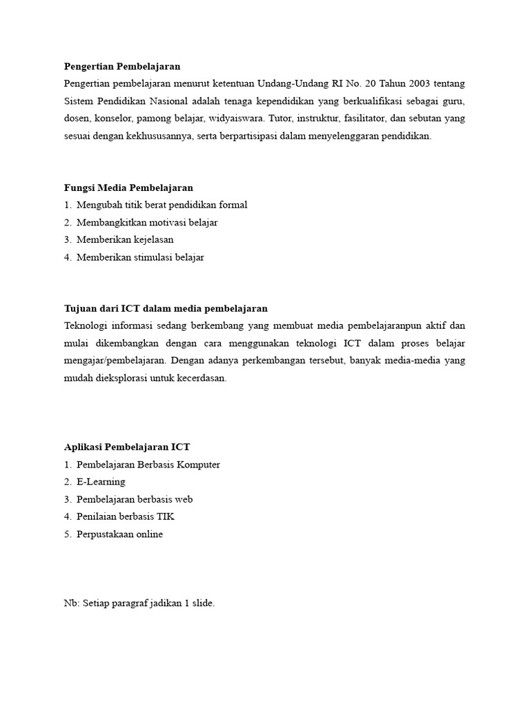 Pembelajaran Berbasis ICT dan Media | PDF