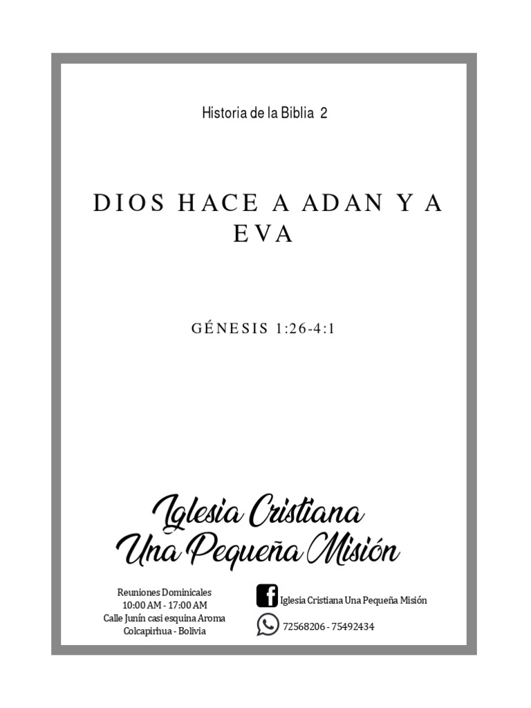 Dios Hace A Adan Y Eva Pdf Adán Jardín Del Edén