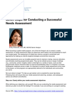 Seven Steps For Conducting A Successful Needs Assessment