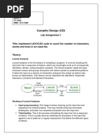 Compiler Design (CD) : Lab Assignment 1