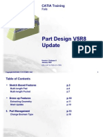 Part Design V5R8 Update: CATIA Training