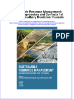 Textbook Ebook Sustainable Resource Management Modern Approaches and Contexts 1St Edition Chaudhery Mustansar Hussain All Chapter PDF