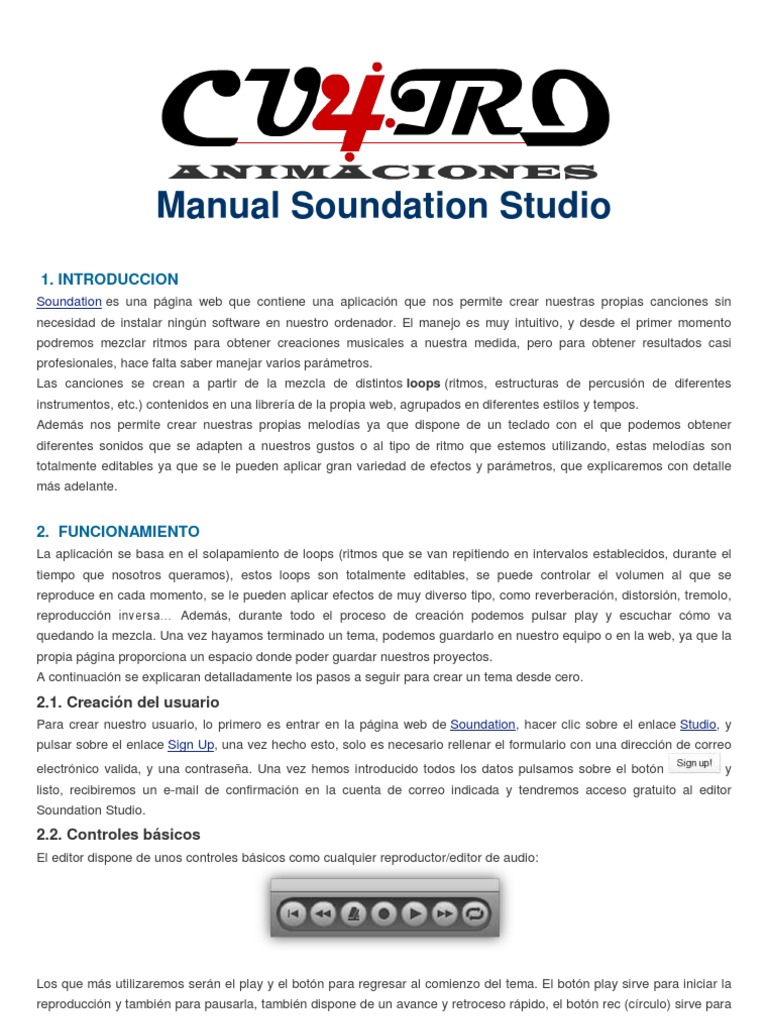 Guía para Usar Soundation Studio | PDF | Ritmo | Point and Click
