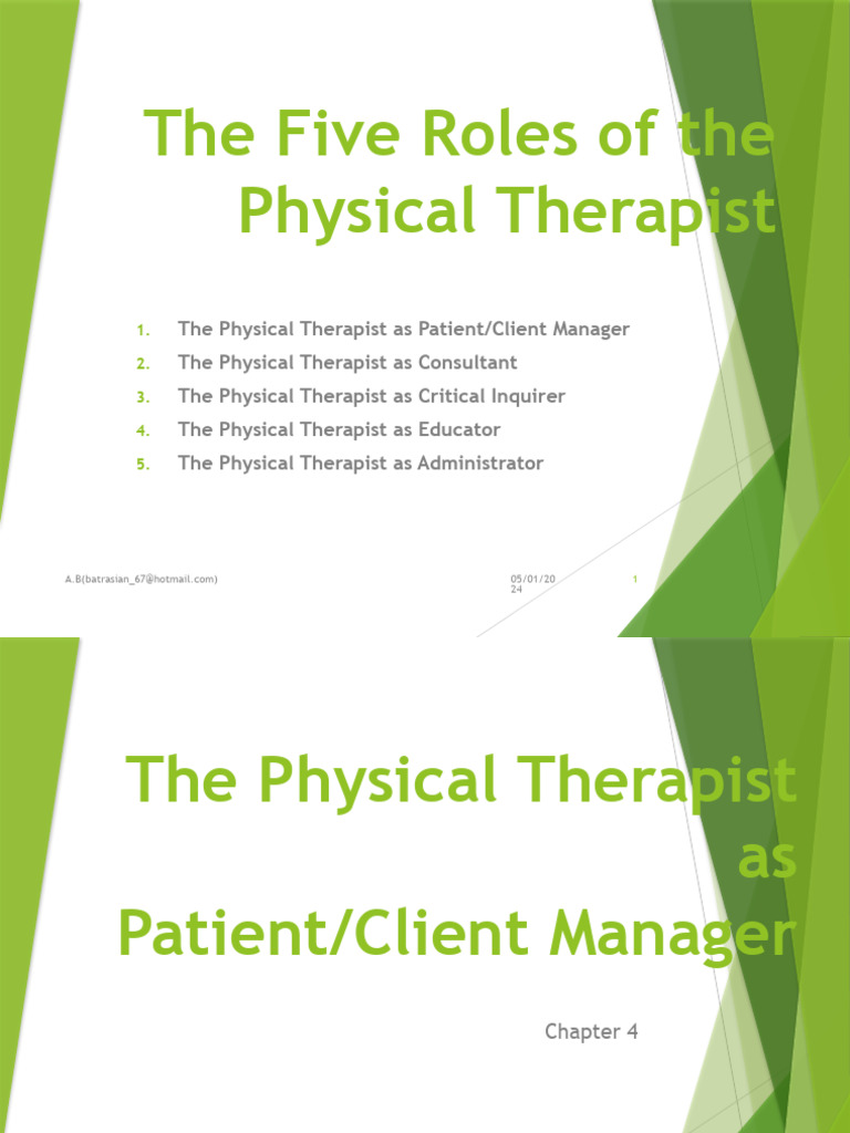 Roles of Physical Therapists Explained | PDF | Medical Diagnosis ...