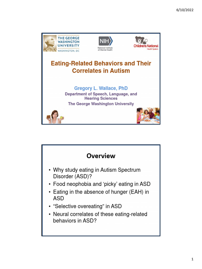 Eating Behaviors in Autism Spectrum Disorder | PDF | Autism Spectrum ...