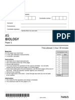 AQA AS Biology Paper 1 June 2022