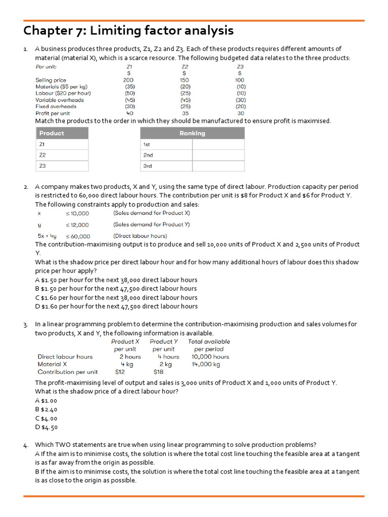 Limiting factor analysis download free pdf linear programming