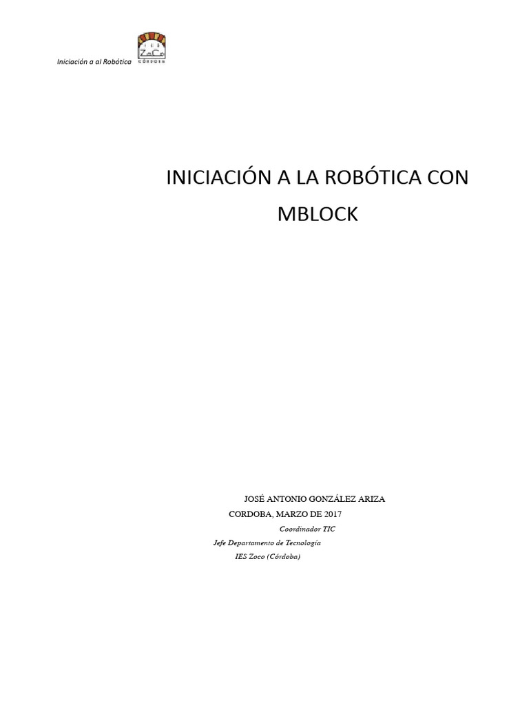 Iniciacion a la robotica con mblock parte 1 pdf sem foro diodo