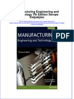 Textbook Ebook Manufacturing Engineering and Technology 7Th Edition Serope Kalpakjian All Chapter PDF