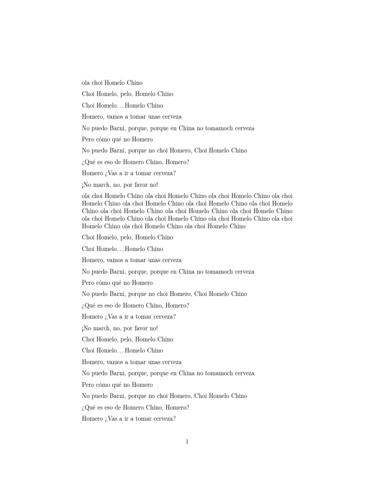 Homero Chino: Letra y Contexto | PDF