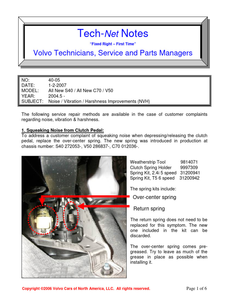 Clutch Pedal Noise PDF Manual Transmission Motor Vehicle