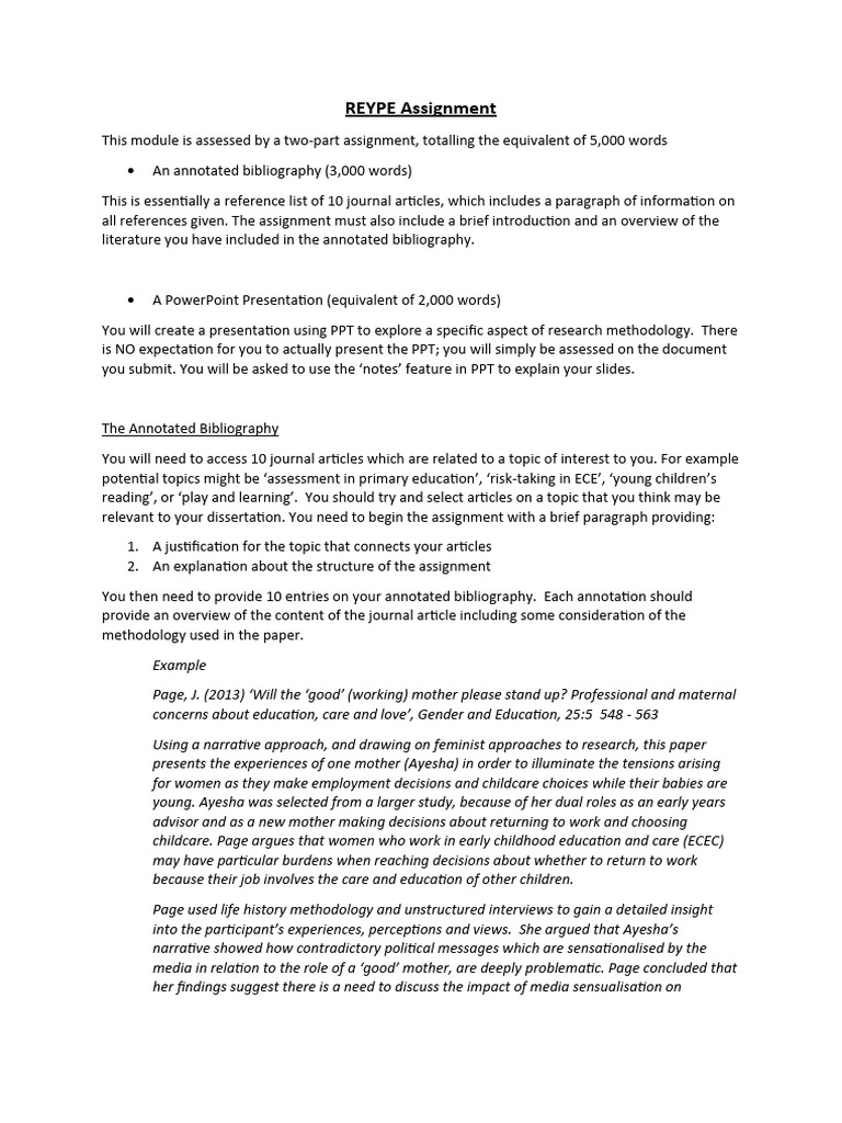 REYPE Assignment Overview and Guidelines | PDF | Microsoft Power Point ...