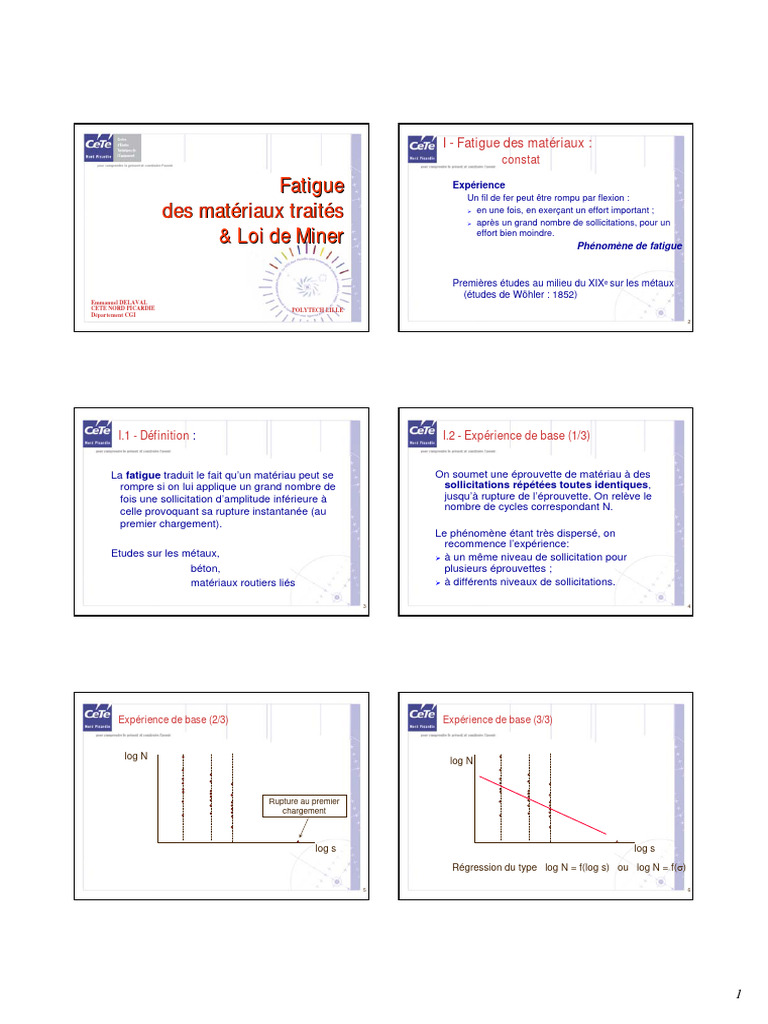 Fatigue des matériaux et loi de Miner | PDF | Fatigue (matériau ...
