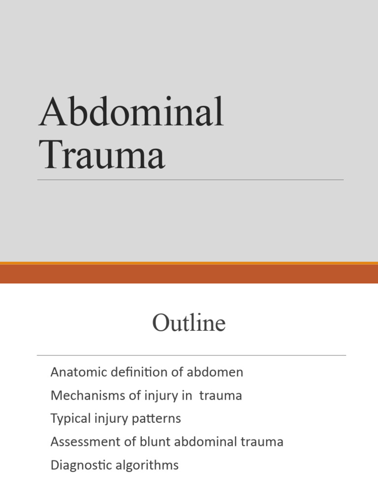 Abdominal Trauma Assessment and Management | PDF | Abdomen | Medical ...