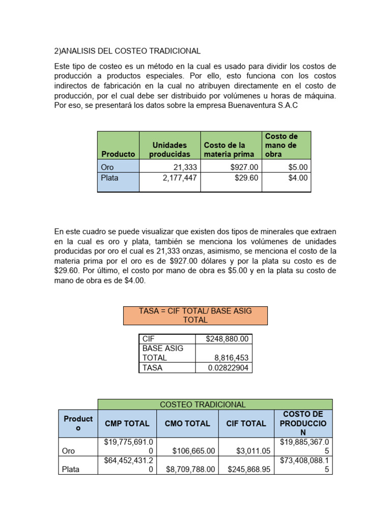 Análisis de Costeo Tradicional y ABC | PDF | Economias
