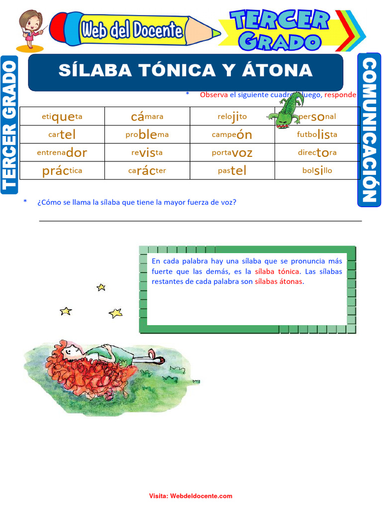 Sílaba Tónica: Ejercicios y Ejemplos | PDF