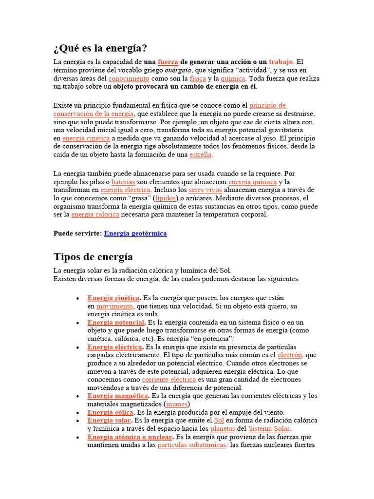 Qué Es La Energía | PDF | Energía renovable | Combustibles fósiles