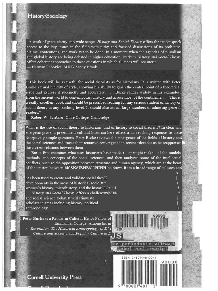 Histoty and Social Theory | PDF | Sociologia | Economia