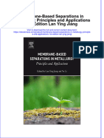 Textbook Ebook Membrane Based Separations in Metallurgy Principles and Applications 1St Edition Lan Ying Jiang All Chapter PDF
