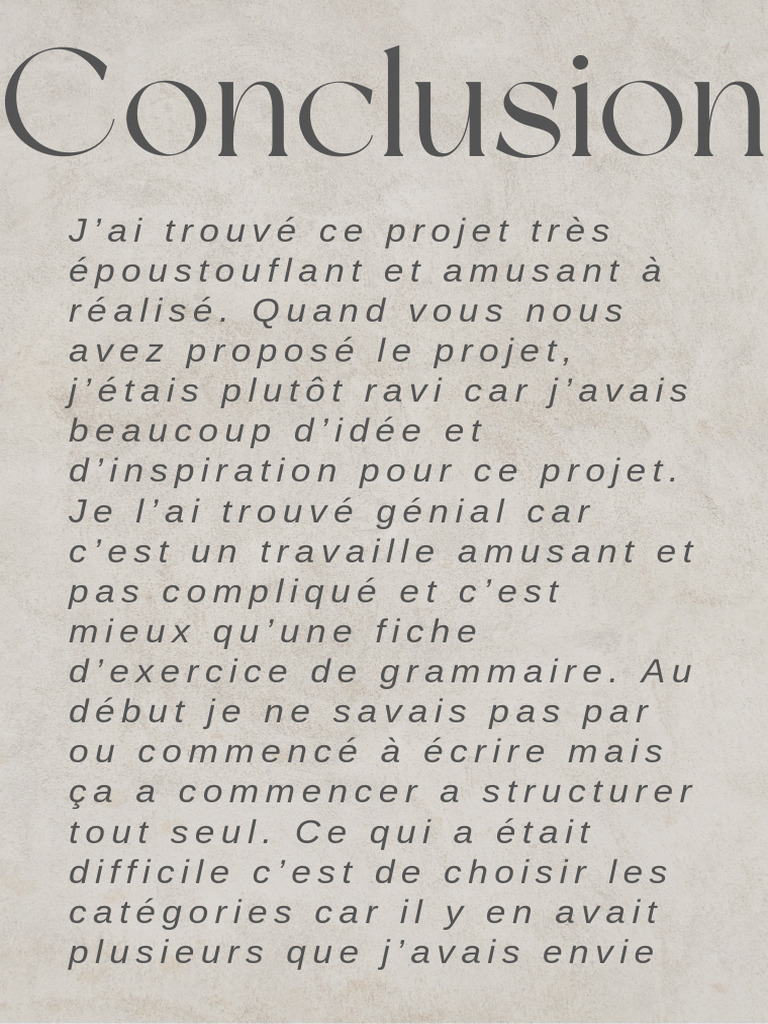 Conclusion d'exposé : retour d'expérience | PDF