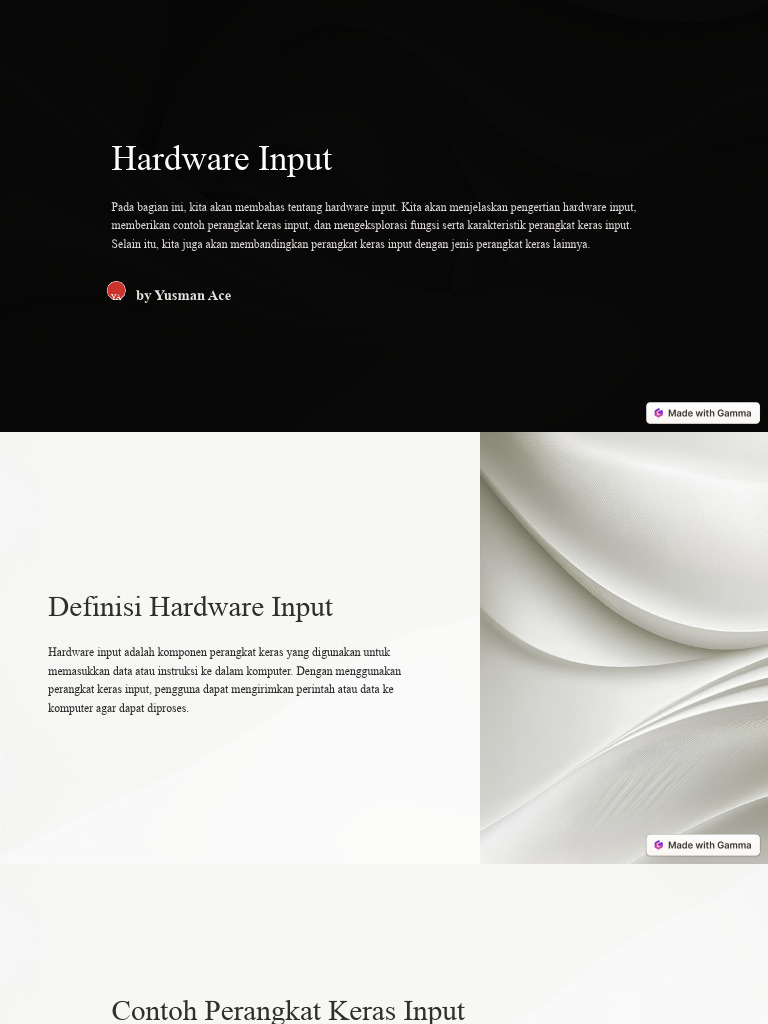 Pengertian dan Contoh Hardware Input | PDF