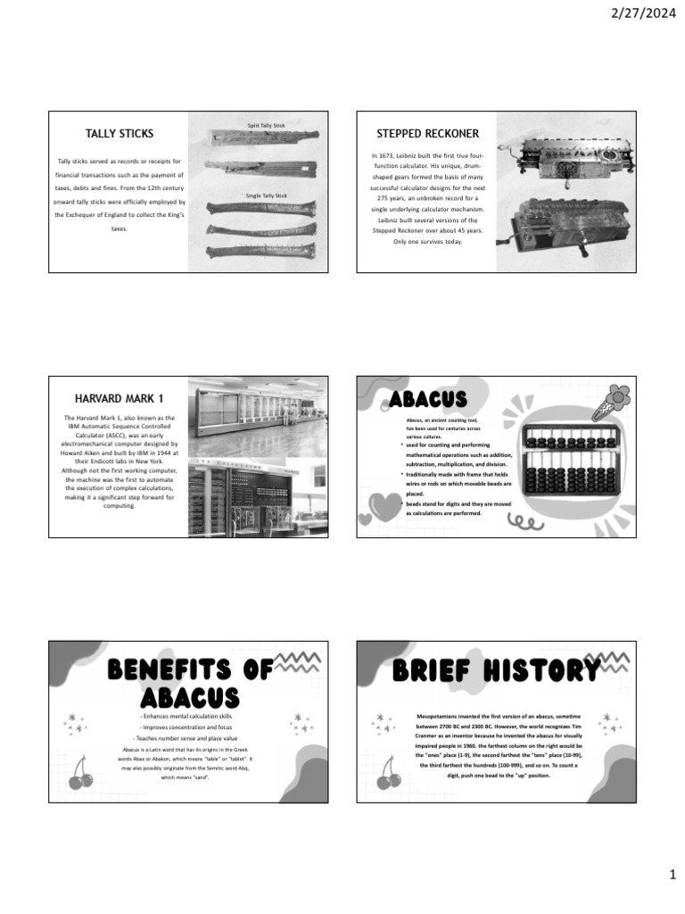 History of Early Calculation Tools | PDF | Loom | Computer Science