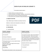 Detailed Lesson Plan in English Grade 7