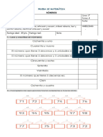 PRUEBA DE MATEMÁTICA 3° Numeros Hastal 100