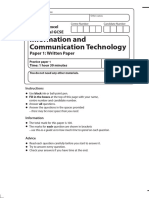 Information and Communication Technology: Paper 1: Written Paper